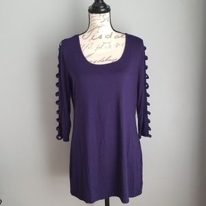 Indigo blue/purple 3/4 sleeve top size M